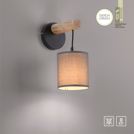 Kinkiet drewniany z abażurem GREEN TRIBU Just Light  15781-29