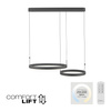  Lampa wisząca dwa czarne okręgi ESKO Paul Neuhaus 2360-18 sterowana pilotem