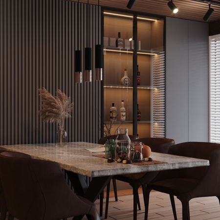 Lampa wisząca LOOPEZ 3P czarny/miedź Sollux SL.0949