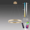 Lampa wisząca ring 59cm w kolorze mosiądzu sterowana pilotem lub smartfonem Q-VITO Paul Neuhaus 8411-60