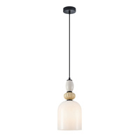 Lampa wisząca pojedyńcza o średnicy 15cm 1xE27 Bonata Italux PND-36573-1B-BK-WH