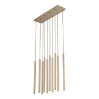 Lampa wisząća 10 cienkich tub ryflowanych FERRO SABIA CHAMPAGNE 10XG9 LISTWA Tk Lighting 11491