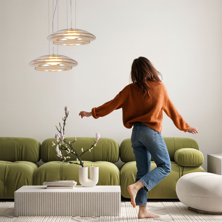 Lampa wisząca szklany bursztynowy klosz zewnętrzny OMBRE 34 cm 1xGX53 Candellux Studio 31-51080