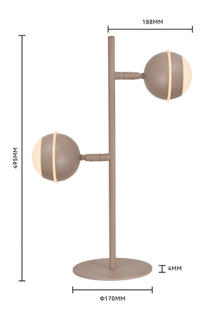 Lampa stojąca dwójka Biarritz kaszmirowa Aviano Lighting 8047-213