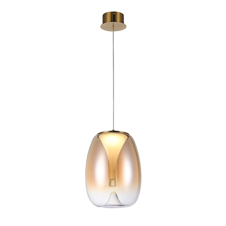 Designerska lampa wisząca z kloszem bursztynowym PAMELA 27 AMBER AZZARDO AZ6185