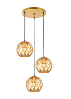 Lampa wisząca złota HILO Italux PND-22341-3SA-GD