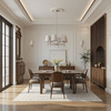 Żyrandol klasyczny z sześcioma abażurami z lnu ELIZABETH SABIA 6xE27 Tk Lighting 11167