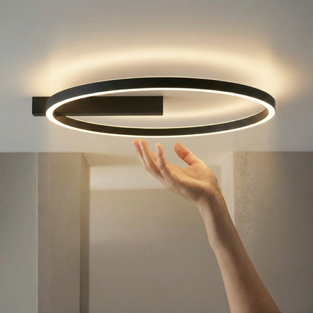 Lampa sufitowa czarny okręg 40cm ARTE TOP 15W+15W CCT BK AZZARDO AZ7010