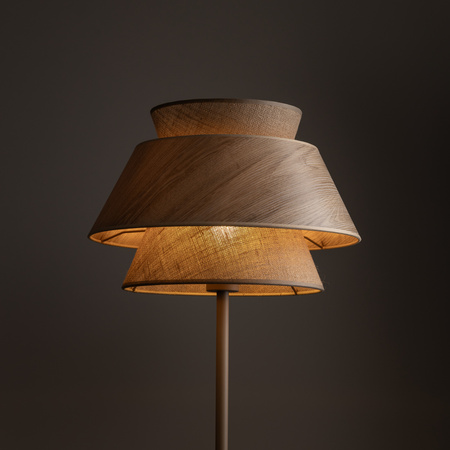 Lampa podłogowa w kolorze sabia KALUM WOOD + Juta średnica 45cm 1xE27 Tk Lighting 16225
