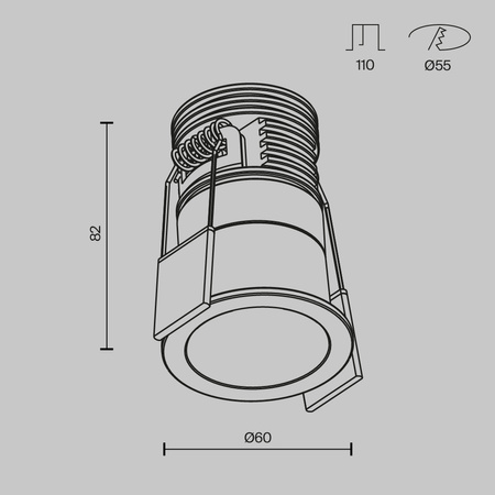 Mała okrągła oprawa podtynkowa 6cm LED 3000K Minor DL089-9W3K-BW Maytoni