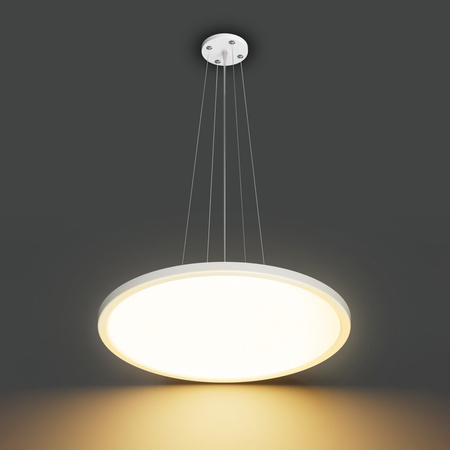 Okrągła płaska lampa wisząca 48cm w kolorze białym Manito Italux PND-72843-480R-36W-WH