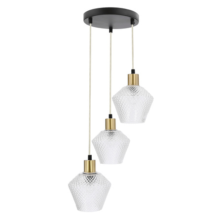Greniko lampa wisząca talerz czarny 3x40W E14 klosz bezbarwny Candellux 33-36377