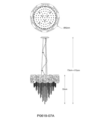 Luksusowa złota lampa wisząca z kryształami ASTRA 7xG9 Zuma Line P0619-07A-K4K4