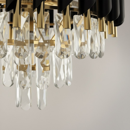 Lampa sufitowa kryształowa czarno-złota Cristal 5xE14 Milagro ML2562