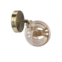 Rodia lampa kinkiet patynowy 1x40w g9 klosz bursztynowy Candellux 91-16515