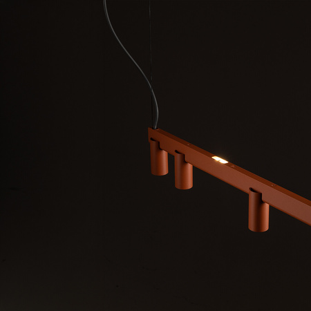 Lampa wisząca podłużna 150cm w kolorze terakota z dodatkowym podświetleniem FOURTY LINE LED VII Nowodvorski 12423