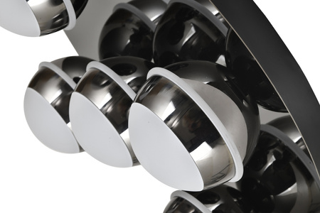 Lampa sufitowa plafon piątka okrągły Biarritz czarny chrom Aviano Lighting 9047-505