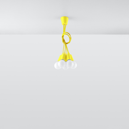 Lampa wisząca DIEGO 5 żółta Sollux SL.0580