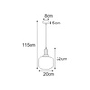 Lampa wisząca nad stół, zwis z ryflowanym kloszem LIRA Kaja Lighting K-6061 