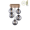Lampa sufitowa z drewnianą podstawą i pięcioma szklanymi kloszami GREEN WIDOW 5xE14 Just Light 11395-79