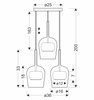 Lampa wisząća potrójna szklane podwójne klosze GLAXI 3xGX53 Candellux Studio 33-50427