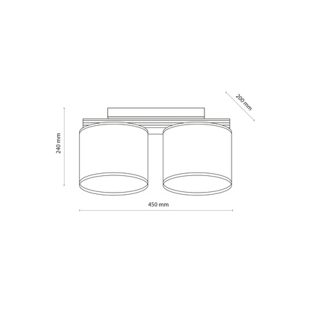 Lampa sufitowa dwa abażury lniane na drewnianej podstawie VIGA SHADE SOSNA 2xE27 Tk Lighting 11769