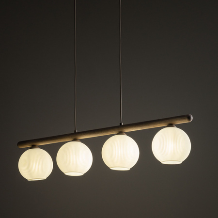 Lampa wisząca cztery ryflowane klosze na belce VIRLO WHITE 4xE14 Tk Lighting 11080