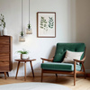 Lampa wisząca pojedyńcza z ryflowanym koniakowym kloszem i zieloną kulą SOPHIA GREEN COGNAC 1xE14 Tk Lighting 11144