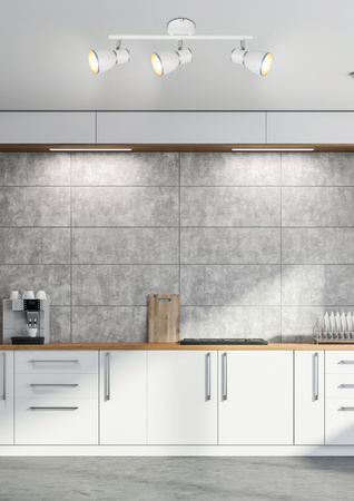 FIDO LAMPA SUFITOWA LISTWA 3X40W E14 BIAŁY+CHROM Candellux 93-63403