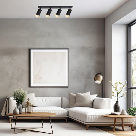 Oprawa Mica Spot Czarny + Złoty 4xGU10 Milagro ML2100