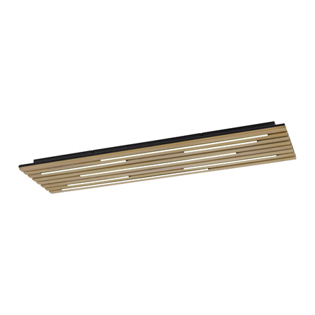 Prostokątna lampa sufitowa 115x30cm drewniane lamele z LED strerowana pilotem i aplikacją Q-AKUSTIK Paul Neuhaus 6422-79