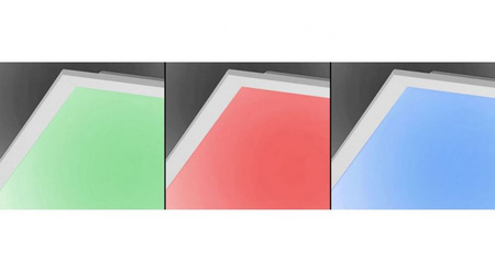 Lampa sufitowa plafon LOLA FLAT LED RGBW 120x30 Leuchten Direkt 14583-16 sterowany pilotem kolory