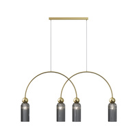 Poczwórna szeroka lampa wisząca z dymionymi kloszami Antic MOD302PL-04GR Maytoni