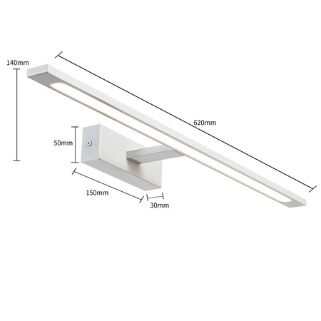 Kinkiet Isla biały 62cm IP44 LED CCT Light Prestige GS-LWB-20W WH CCT