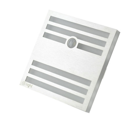 Oprawa schodowa srebrna PEPERS z czujnikiem ruchu 12V Milagro EKS1023 EKS1473 EKS0989 barwa światła do wyboru