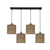 LEGNO LAMPA WISZĄCA CZARNY 15 4X40W E27 ABAŻUR ORZECHOWY Candellux 34-18366