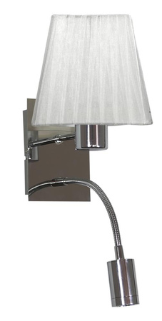 SYLWANA LAMPA KINKIET 1X40W E14 + LED Z WYŁĄCZNIKIEM CHROM / BIAŁY KWADRAT Candellux 21-57150