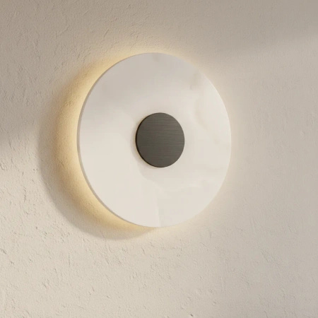 Kinkiet okrągły z marmuru Dalinia 1xLED czarny WL0114-BK Yaskr