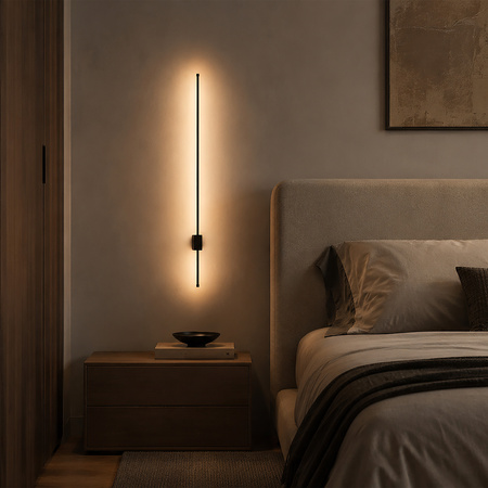 Kinkiet cienki profil LED 88cm w kolorze brązowym podświetlający ściane BLIXA BROWN KINKIET LED 12W 1xLED Tk Lighting 18297