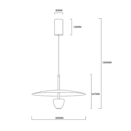 Lampa wisząca Ufo M czarna metalowa LED CCT Light Prestige LP-0408/1P M BK