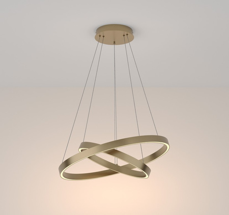 Lampa wisząca RIM LED podwójna 60cm mosiądz Maytoni MOD058PL-L55BS3K