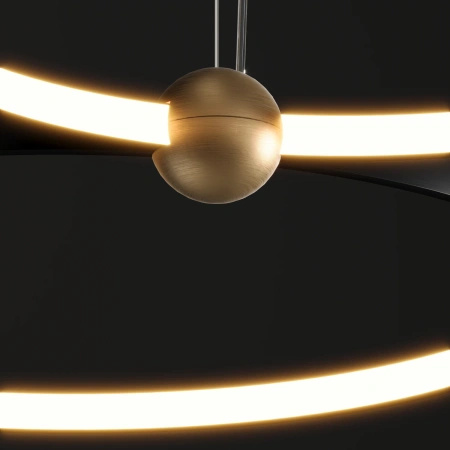 Lampa Wisząca dwa czarne połączone ringi 50cm i 40cm Kido M LED PL0139 Yaskr