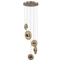 Lampa wisząca pięciozwisowa z bursztynowymi kloszami LED 3000K ANDORA PENDANT 5 3-STEP DIMM AMBER Azzardo AZ6886