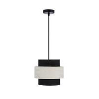 Benta lampa wisząca czarny 1x40w e27 abażur czarny+kremowy Candellux 31-17796