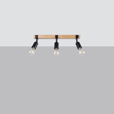 Plafon ZUCA 3 czarny Sollux SL.1297