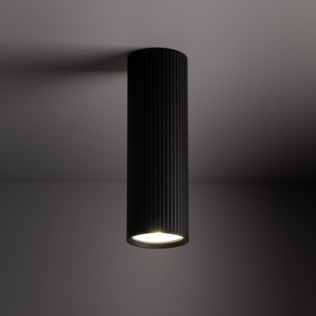 Ryflowana czarna tuba sufitowa TUNE BLACK M TK Lighting 10024