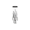 Ekskluzywna lampa wisząca czarne pofalowane elementy FLOW 13 PENDANT 3-STEP DIMM 3000K BK Azzardo AZ6817