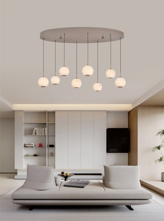Lampa wisząca owalna ósemka LED Luberon kaszmirowa Aviano Lighting 7051-813