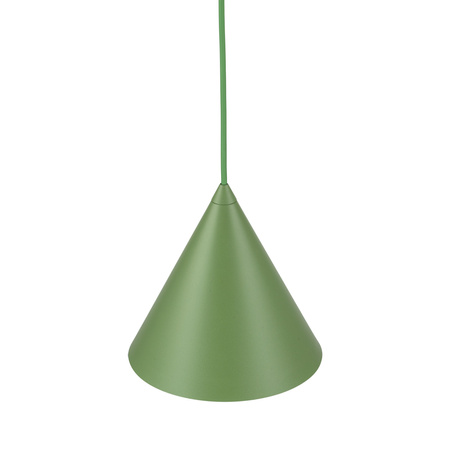Lampa wisząca stożek o średnicy 19cm w kolorze zielonym CONO PEAPOD 1XE27 S 1xE27 Tk Lighting 10885