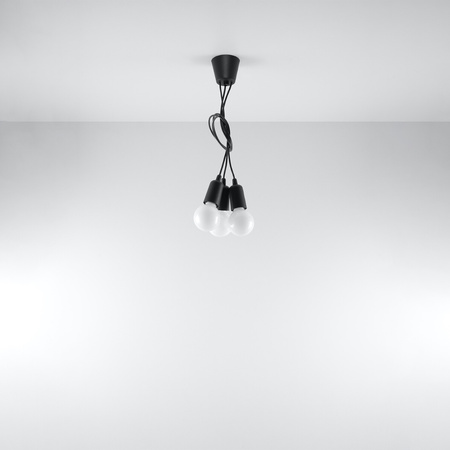 Lampa wisząca DIEGO 3 czarna Sollux SL.0573